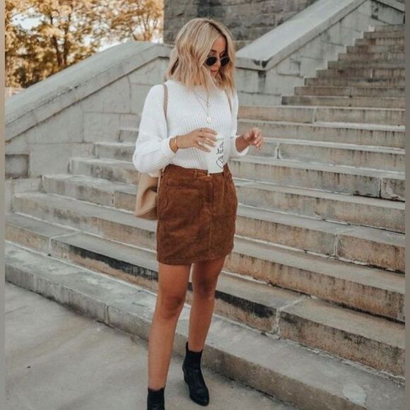 Banana Republic NWT Brown Vegan Faux Suede A-Line Mini Skirt Size 12 - Picture 12 of 14